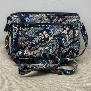 Vera Bradley Little Hipster Java Navy Camo Crossbody Purse 54” adjustable strap